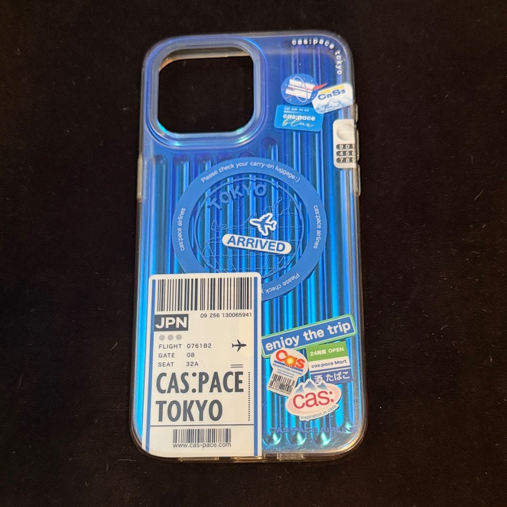 Pro Max 15 Cas Pace Tokyo Iridescent clear Travel-Themed Phone Case